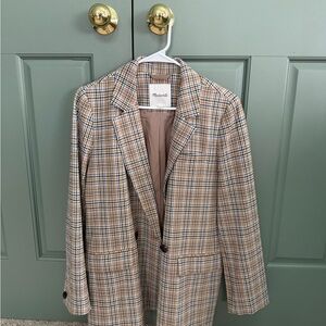 Madewell Caldwell Plaid Women's Double Breasted Blazer